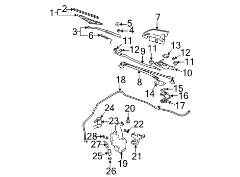 2004 Chevrolet Impala Wiper & Washer Components Rear Washer Pump Diagram for 89025062