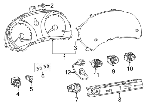 2012 Scion tC Ignition Lock Cluster Assembly Diagram for 83800-21410