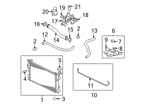 2008 Kia Optima Powertrain Control Hose-Radiator Lower Diagram for 254122G100