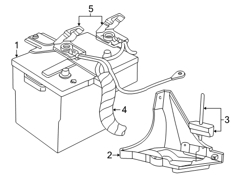 2007 Lincoln Town Car Battery Battery Tray Diagram for 3W1Z-10732-BA