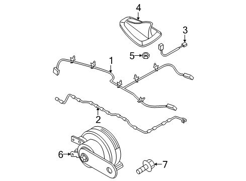 2007 Nissan Pathfinder Antenna & Radio, Horn Feeder-Antenna Diagram for 28243-EA00A