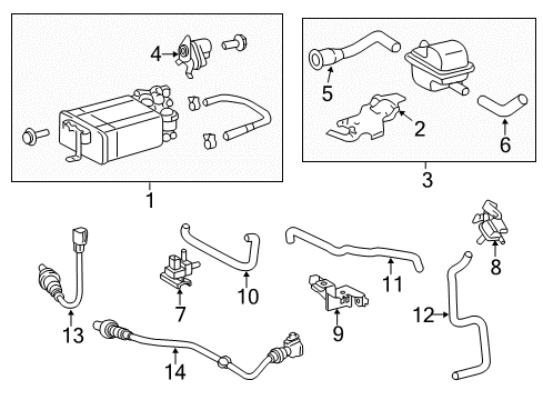 2012 Toyota Highlander Powertrain Control Vacuum Valve Diagram for 25860-0V050