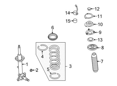 2003 Infiniti Q45 Struts & Components - Front Tube - Spring Diagram for 55031-6P100
