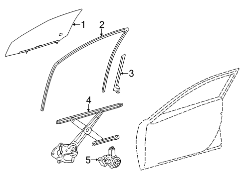 2013 Toyota Avalon Front Door Run Weatherstrip Diagram for 68151-07020