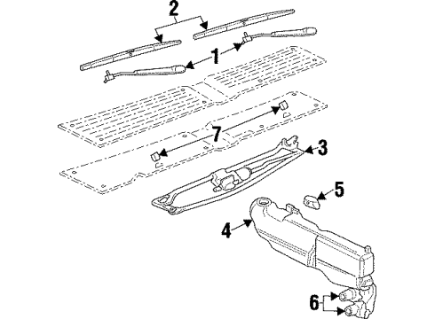 1998 Jeep Cherokee Windshield - Wiper & Washer Components Reservoir-Washer Diagram for 4778344