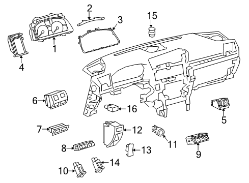 2016 Lexus LS460 Cluster & Switches, Instrument Panel Switch Assembly, Electrical Diagram for 84390-50050-A1