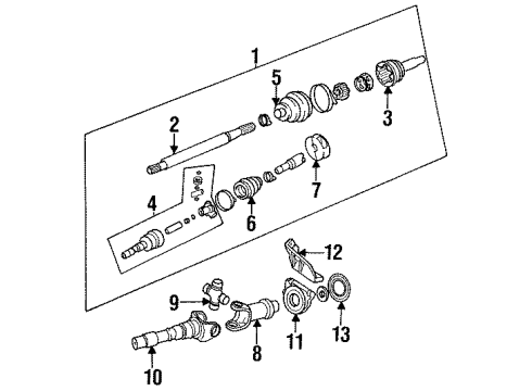 1992 Chrysler LeBaron Drive Axles - Front Boot Pkg Inner Cv Left Diagram for 4762486