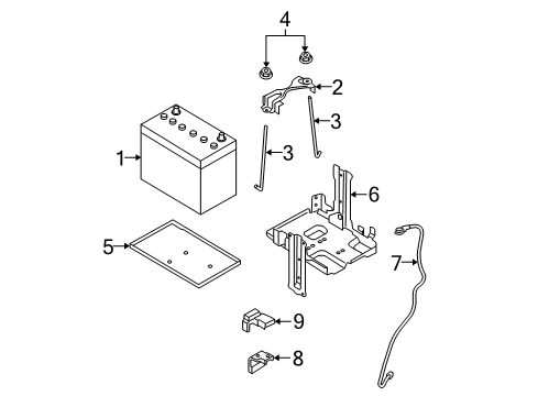 2010 Nissan Rogue Battery Cable Assy-Battery Earth Diagram for 24080-JG30A