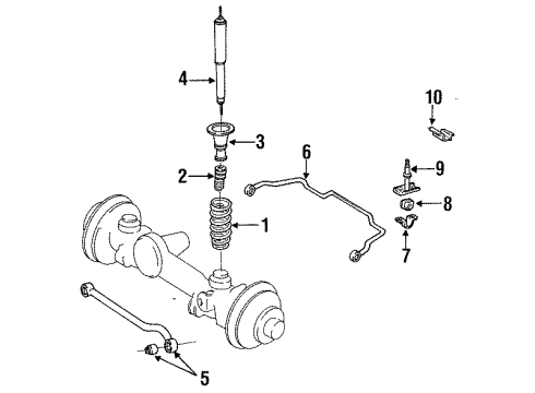 1992 Toyota Land Cruiser Front Suspension Components, Lower Control Arm, Upper Control Arm, Stabilizer Bar Stabilizer Bar Mount Bracket Diagram for 48809-60010