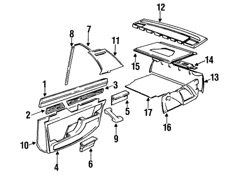 1992 BMW 735i Interior Trim Trim Panel Column, Rear Right Diagram for 51438139378