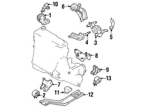 2001 Ford Escort Engine & Trans Mounting Insulator Diagram for XS4Z-6038-BA