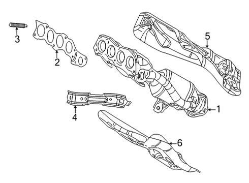 2022 Toyota Corolla Cross Exhaust Manifold Exhaust Manifold Diagram for 17141-24220