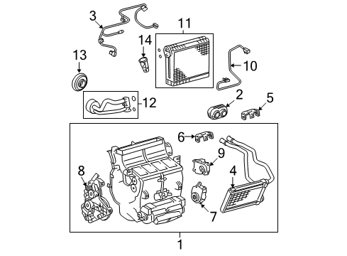 2007 Toyota Tundra HVAC Case Wire Harness Diagram for 82210-0C020