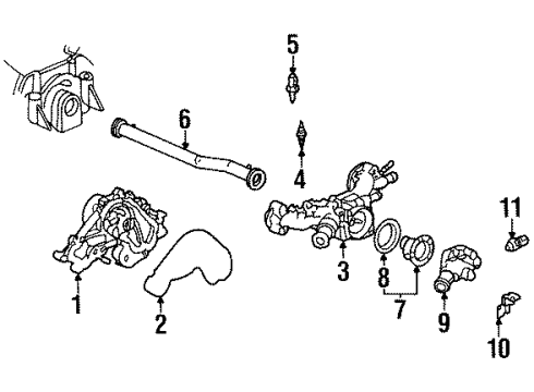 1997 Honda Accord Senders Passage, Water Diagram for 19410-P0G-A00