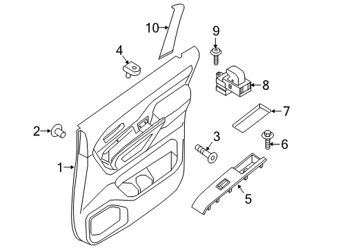 2021 Nissan Titan Interior Trim - Rear Door Seal-Rear Door Inside, LH Diagram for 82835-EZ00A