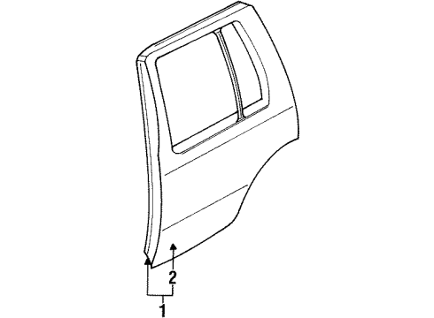 1992 Nissan Pathfinder Rear Door Weatherstrip-Rear Door, RH Diagram for 82830-83G05