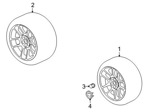 2009 Dodge Viper Wheels, Covers & Trim Aluminum Wheel Front Diagram for 1JJ57DX8AA