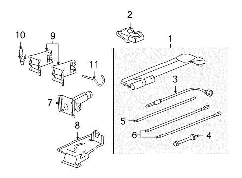 2009 GMC Sierra 1500 Jack & Components Bracket Bolt Diagram for 15802669