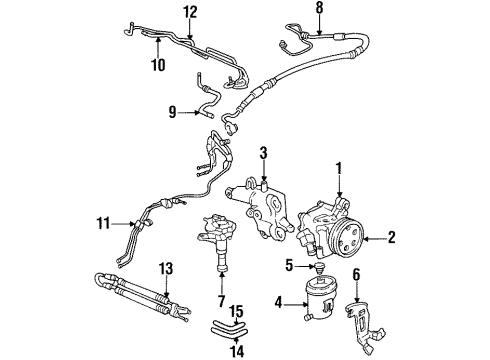 1994 Honda Prelude P/S Pump & Hoses, Steering Gear & Linkage Pipe, Sensor (LH) Diagram for 53726-SS0-A00