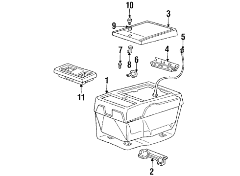 1991 Chevrolet R3500 Console Case Asm-Seat Separator Compartment Door Lock Diagram for 14028620