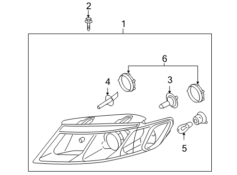 2010 Kia Optima Bulbs Driver Side Headlight Assembly Diagram for 921012G560