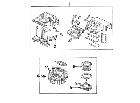 1989 Honda Civic Blower Motor & Fan Resistor, Blower Diagram for 79330-SH3-003