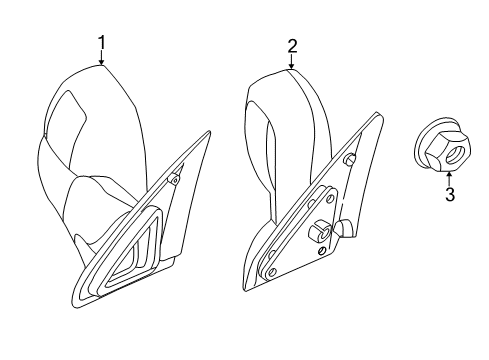 2004 Dodge Ram 1500 Outside Mirrors Glass-Mirror Replacement Diagram for 5101862AA