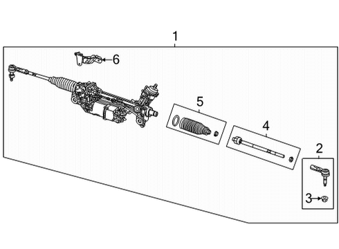 2022 Jeep Grand Wagoneer Steering Column, Steering Wheel & Trim, Shaft & Internal Components GEAR-RACK AND PINION Diagram for 68432366AJ