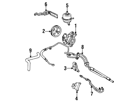 1992 Toyota Paseo P/S Pump & Hoses, Steering Gear & Linkage Power Steering Pump Adjust Bracket Diagram for 44446-16051