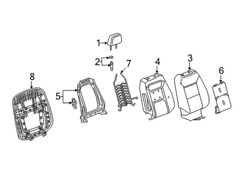 2021 Cadillac Escalade Passenger Seat Components Headrest Diagram for 84970410