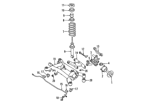 2010 BMW 550i Rear Suspension Components, Lower Control Arm, Upper Control Arm, Ride Control, Stabilizer Bar Shock Absorber Diagram for 33526785983