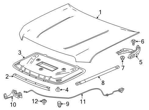 2018 GMC Canyon Hood & Components Hood Diagram for 84333027