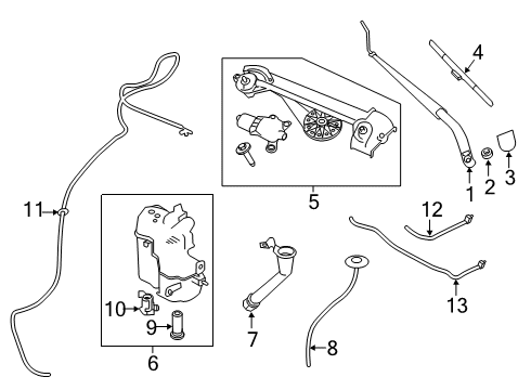 2020 Nissan Altima Wiper & Washer Components Window Wiper Blade Assembly Diagram for 28890-6CA0A
