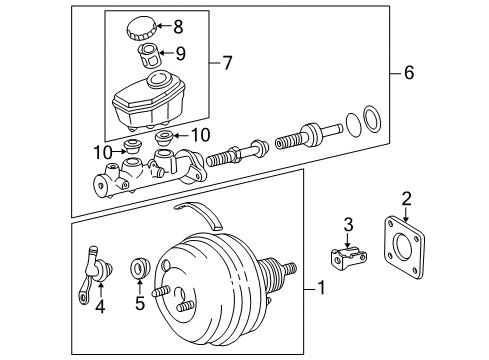 2002 Lexus LS430 Hydraulic System Booster Assy, Brake Diagram for 44610-50280