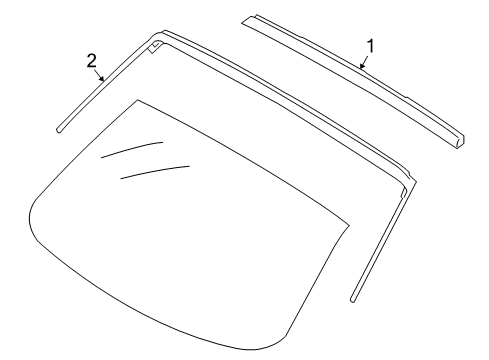 2009 BMW Z4 Windshield Header & Components, Exterior Trim Seal, Windscreen Frame Diagram for 51767192294