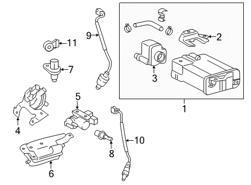 2018 Lexus GS300 Powertrain Control Fuel Vapor Canister Diagram for 77740-53030