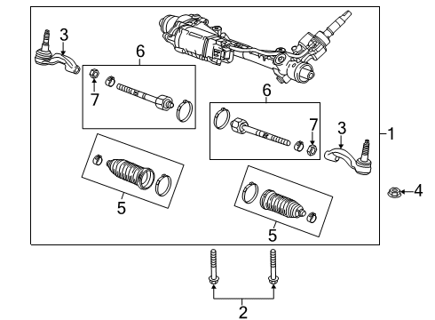 2020 Cadillac CT6 Steering Column & Wheel, Steering Gear & Linkage Gear Assembly Diagram for 84487240