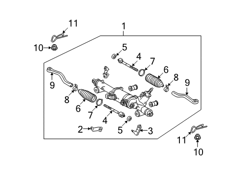 2010 Lexus GS460 Steering Column & Wheel, Steering Gear & Linkage Power Steering Gear Rack Diagram for 44200-30620