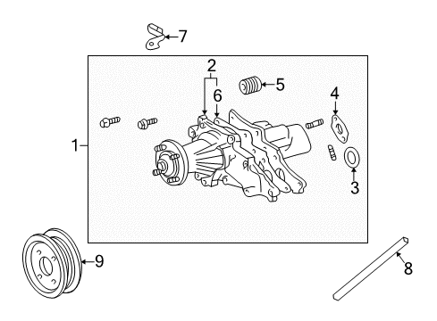 2002 Lexus IS300 Water Pump Water Pump Seal Diagram for 16104-46060