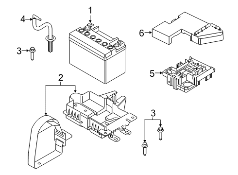 2020 Ford Explorer Battery - Chassis Electrical Battery Tray Diagram for L1MZ-10732-B