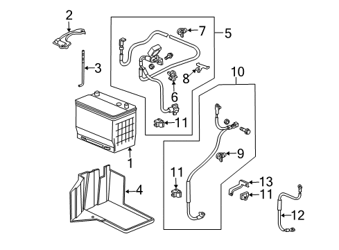 2005 Honda Pilot Battery Cable Assembly, Starter Diagram for 32410-S9V-A01