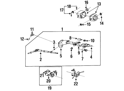 1996 Infiniti Q45 Ignition Lock Lock Set-Steering Diagram for 48700-60U26