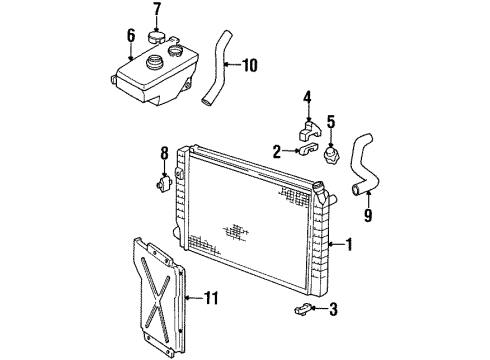 1994 Chevrolet Beretta Radiator & Components Hose Assembly Assembly Radiator Outlet Diagram for 10145729