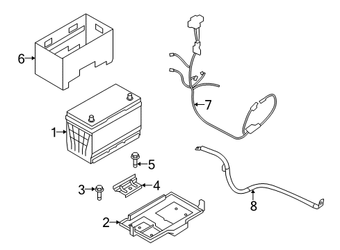 2009 Kia Borrego Battery Tray Assembly-Battery Diagram for 371502J800