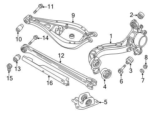 2007 BMW Z4 Rear Suspension Components, Ride Control, Stabilizer Bar Collar Screw Diagram for 33326760386