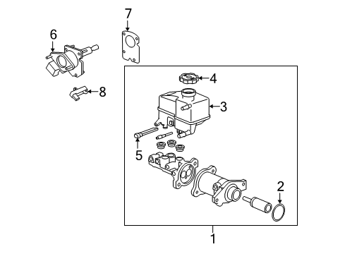 2010 Chevrolet Silverado 1500 Hydraulic System Adapter-Brake Master Cylinder Diagram for 25862232