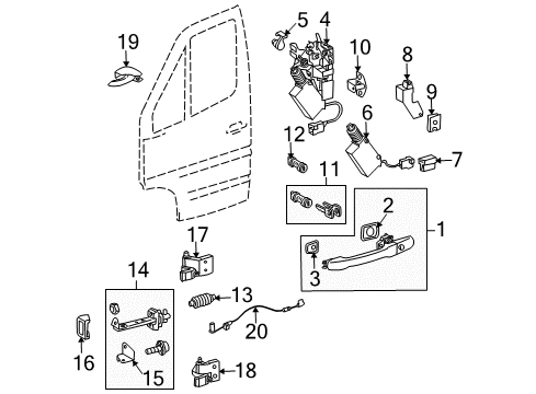 2004 Dodge Sprinter 3500 Sliding Door Handle-Door Interior Diagram for 5133515AA