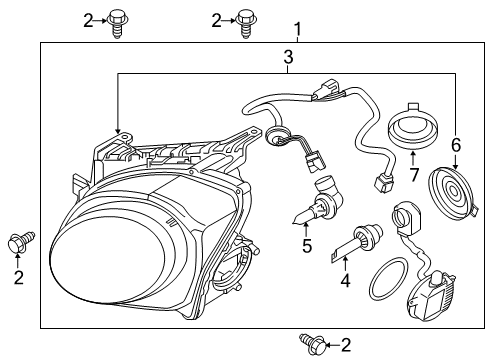 2017 Nissan Juke Headlamps Cover-Socket, Headlamp Diagram for 26029-3YM0A