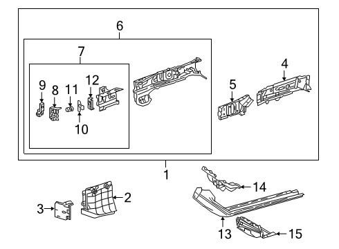 2019 Lexus ES350 Structural Components & Rails Tow Support Diagram for 51094-06010