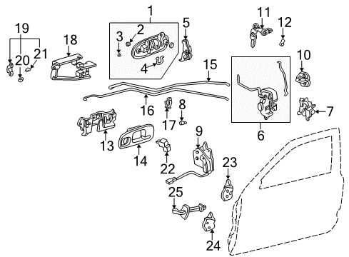 1999 Honda Civic Front Door Switch (Classy Gray) Diagram for 35755-S03-A11ZB